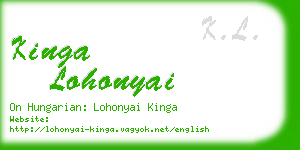 kinga lohonyai business card